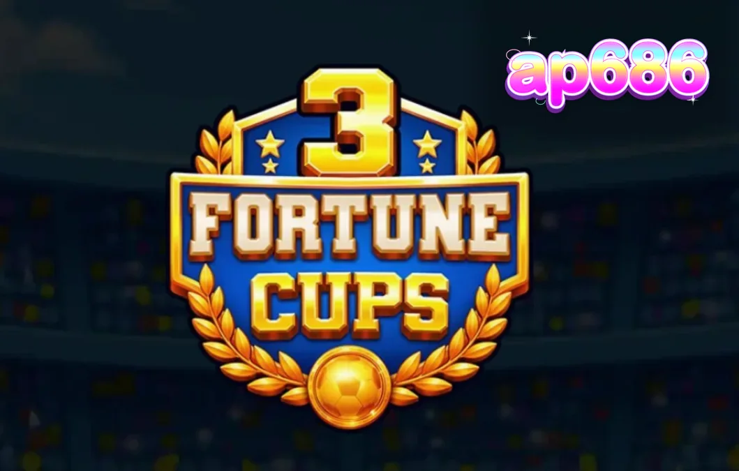 Tampilan visual slot 3 Fortune Cups dengan tema stadion sepak bola